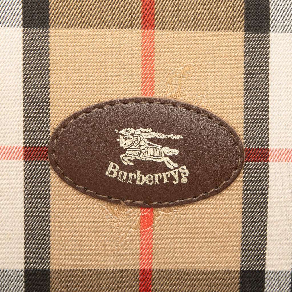 Burberry Haymarket Check Canvas Shoulder Bag Beige Very good - Box View