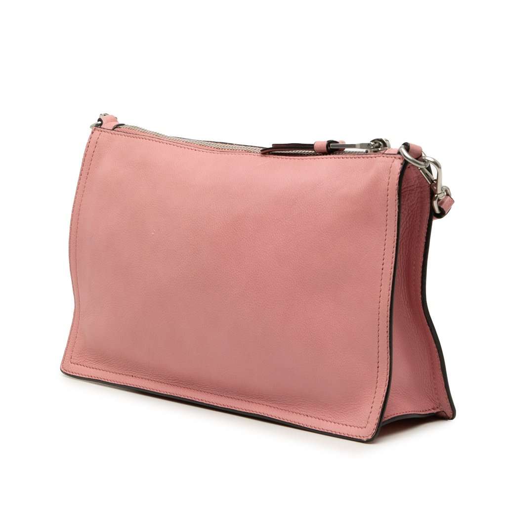 Prada Glace Calf Etiquette Shoulder Bag Pink Leather Very good condition - Back View