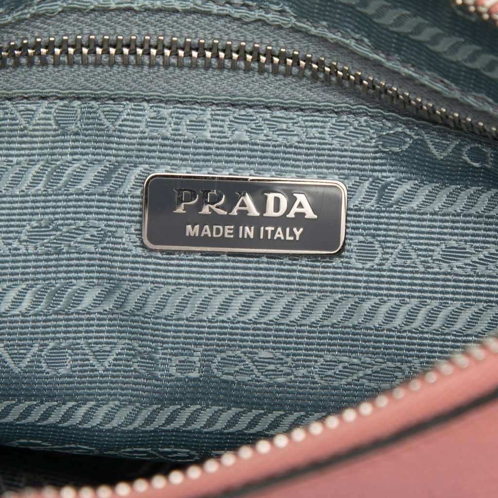 Prada Glace Calf Etiquette Shoulder Bag Pink Leather Very good condition - Box View