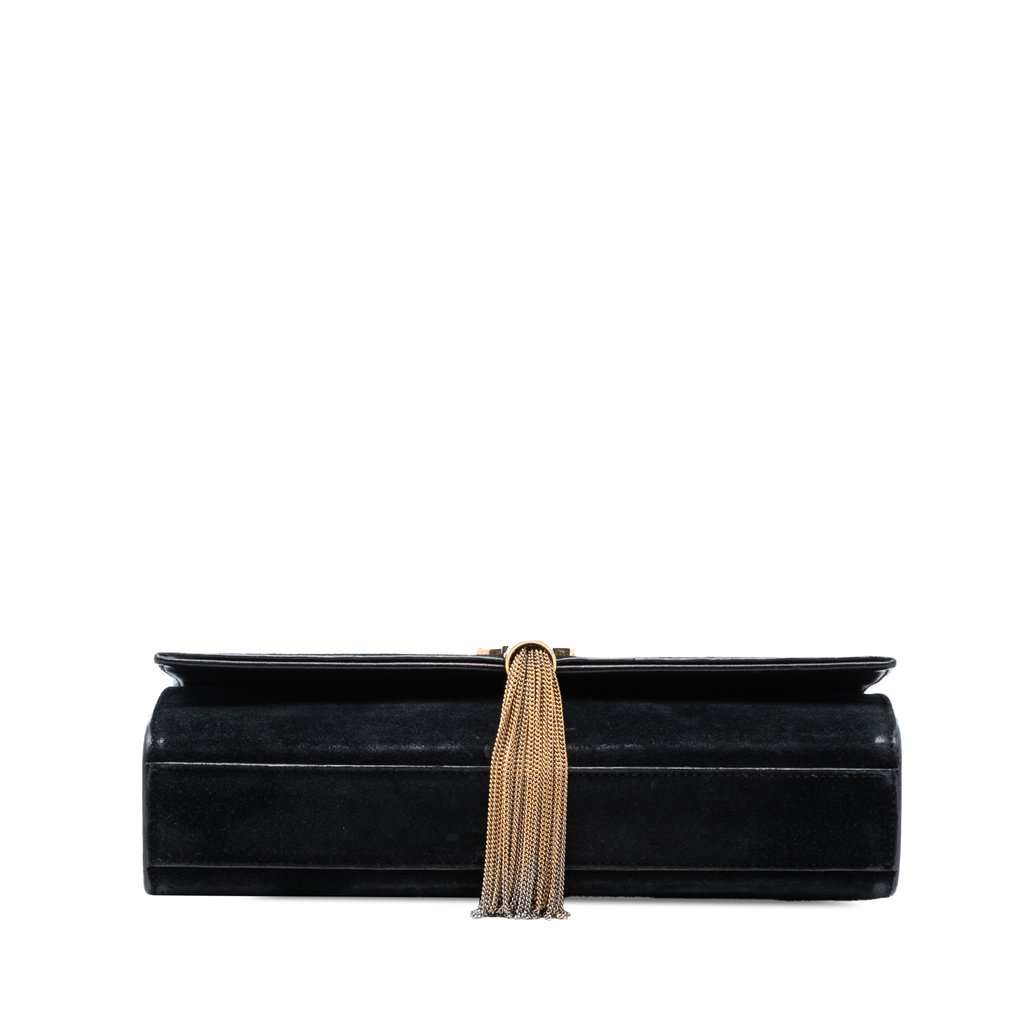 Saint Laurent Medium Suede Monogram Kate Tassel Crossbody Black Leather Very good condition - Inside View