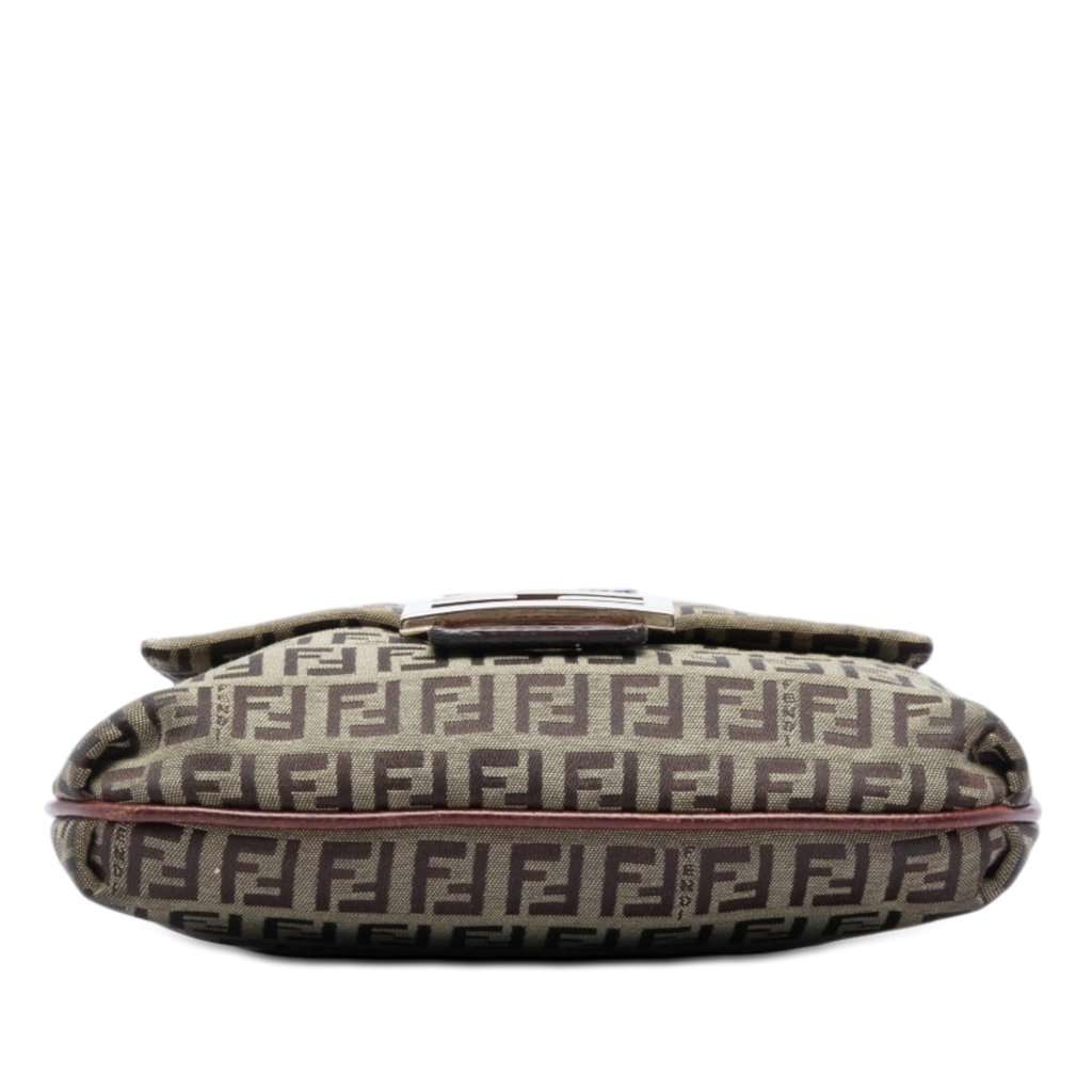 Fendi Zucchino Canvas Crossbody Brown Very good - Inside View