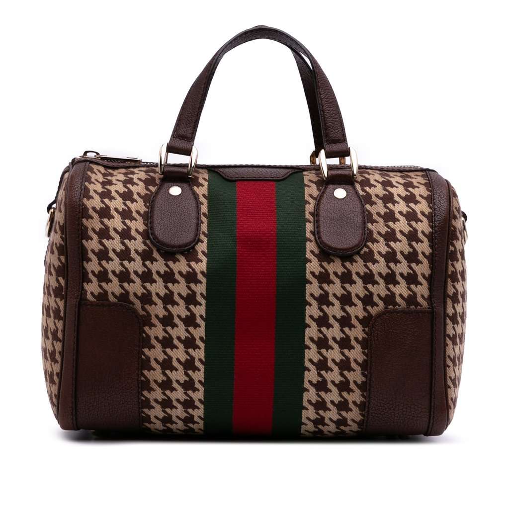 Gucci Cotton Seventies Web Boston Bag Brown Very good condition - Front View
