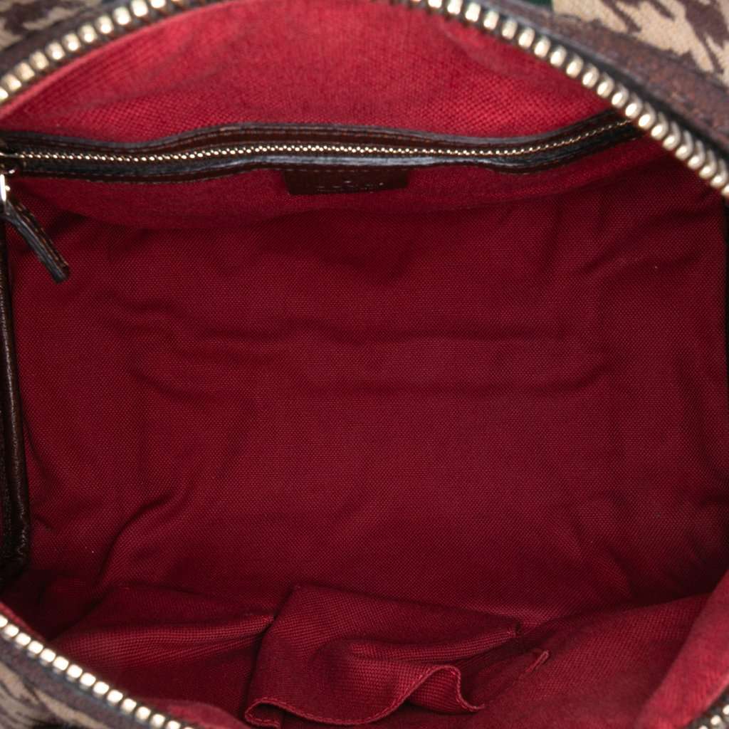 Gucci Cotton Seventies Web Boston Bag Brown Very good condition - Model View
