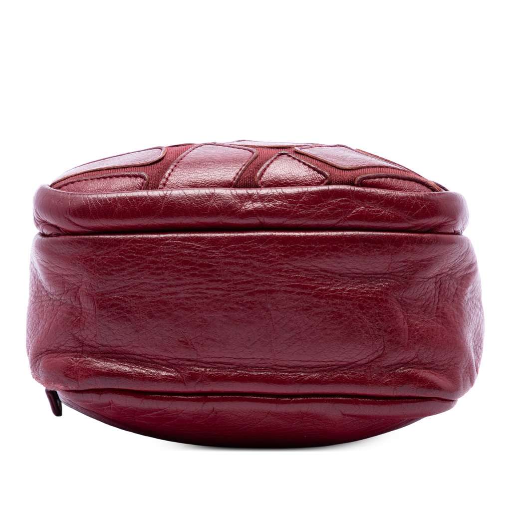 Chanel CC Jersey and Lambskin Scale Camera Bag Red Leather Very good condition - Inside View