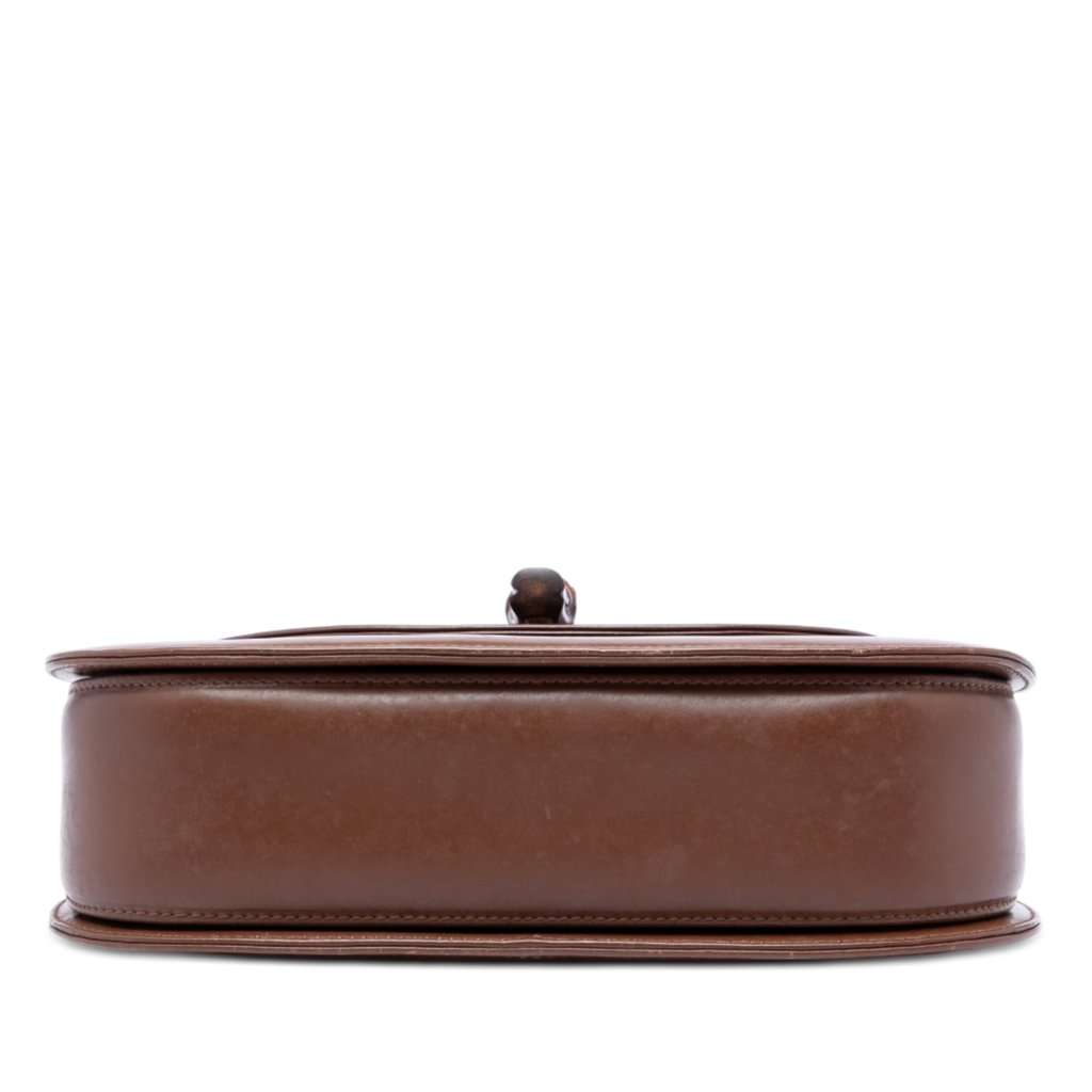 Gucci Medium Calfskin Bamboo Top Handle Bag Brown Leather Very good - Inside View