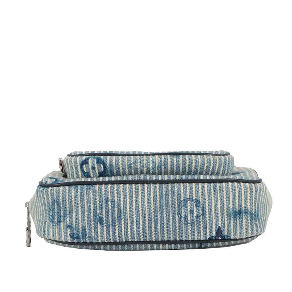 Louis Vuitton Monogram Denim Watercolor Hickory Stripes Outdoor Pouch Blue Very good - Inside View