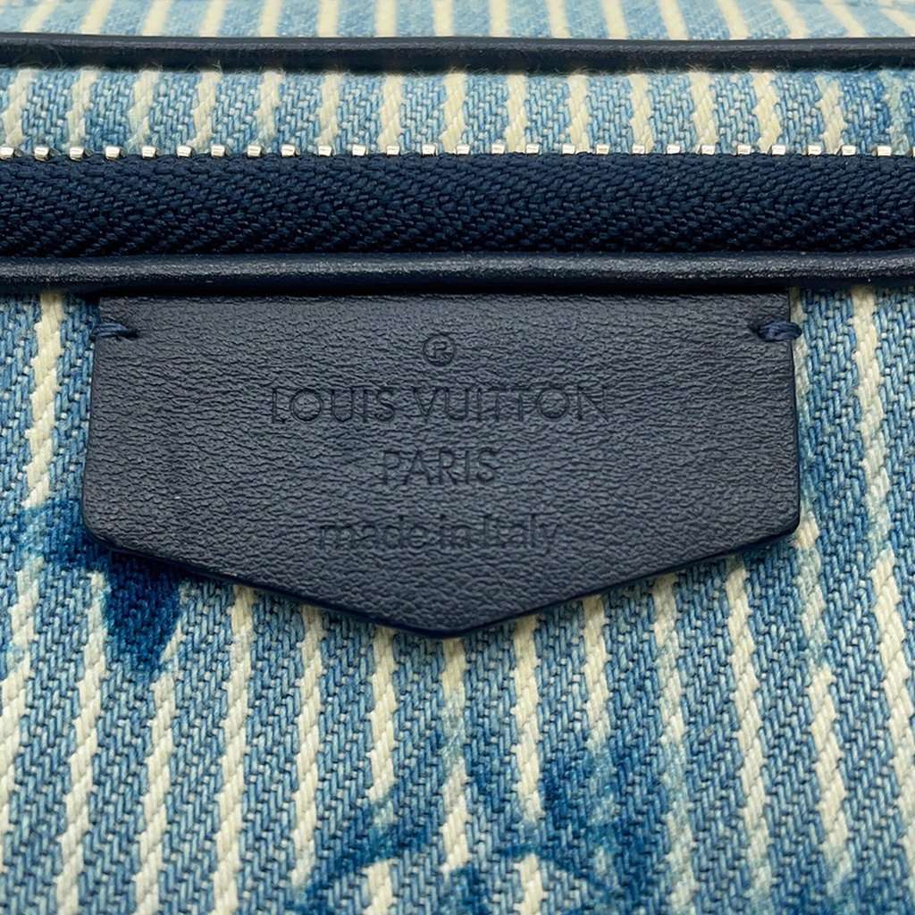 Louis Vuitton Monogram Denim Watercolor Hickory Stripes Outdoor Pouch Blue Very good - Box View