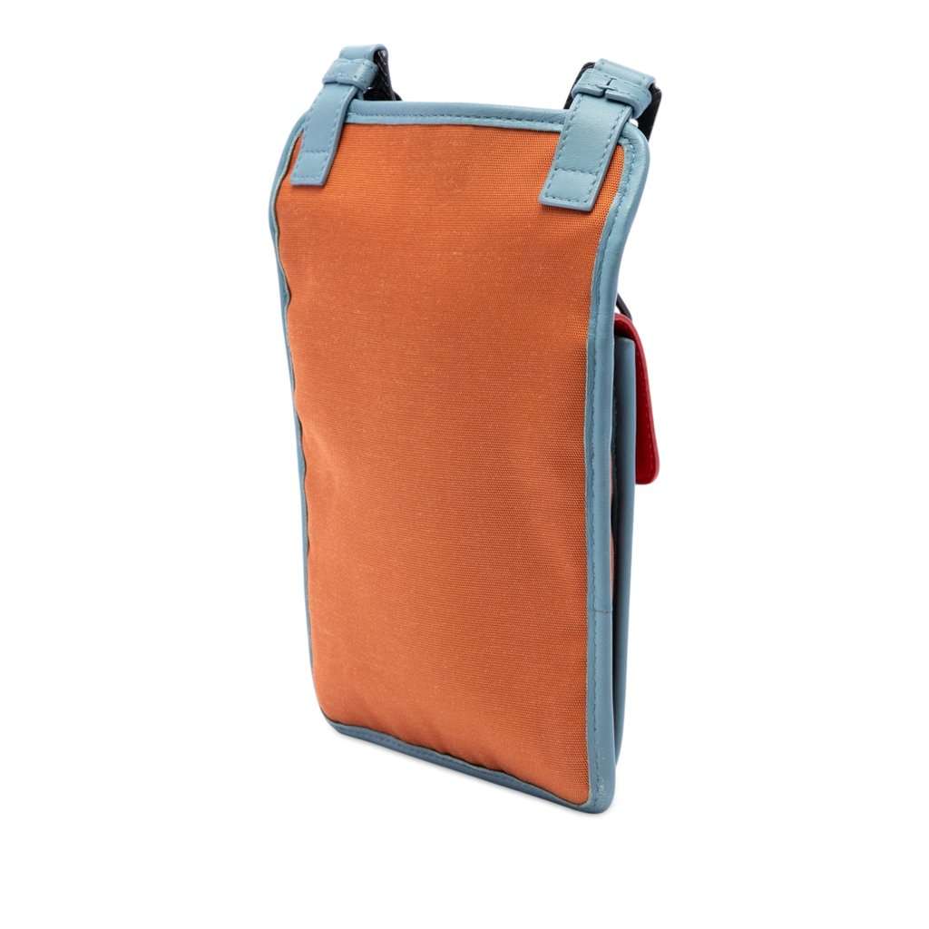 Bottega Veneta Nappa Intrecciato Trimmed Nylon High Tech Crossbody Orange Very good - Back View