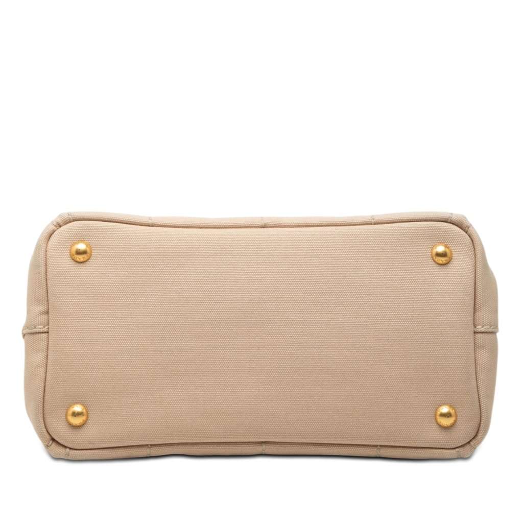 Prada Small Canvas Canapa Logo Tote Beige Very good - Inside View