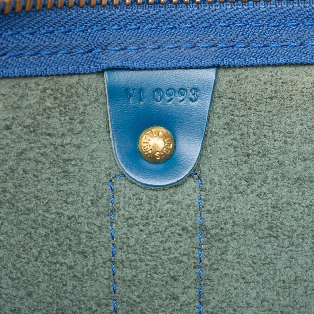 Louis Vuitton Epi Keepall 45 Blue Leather Very good condition - Box View