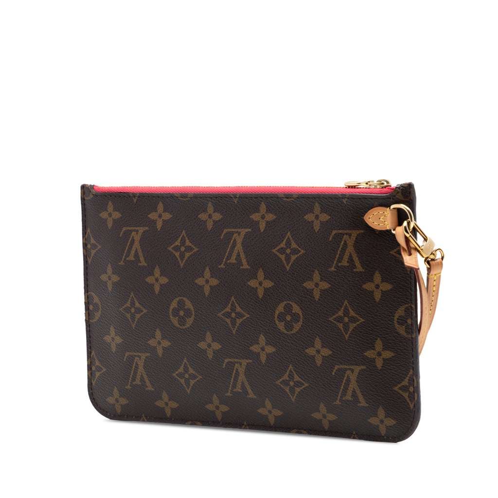 Louis Vuitton Monogram Neverfull MM Pouch Brown Very good condition - Back View
