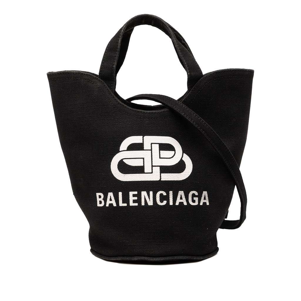 Balenciaga Canvas Wave Tote XS Black Very good condition - Front View