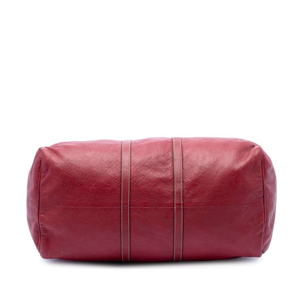 Gucci Large Guccissima Carry On Duffle Bag Red Leather Good condition - Inside View