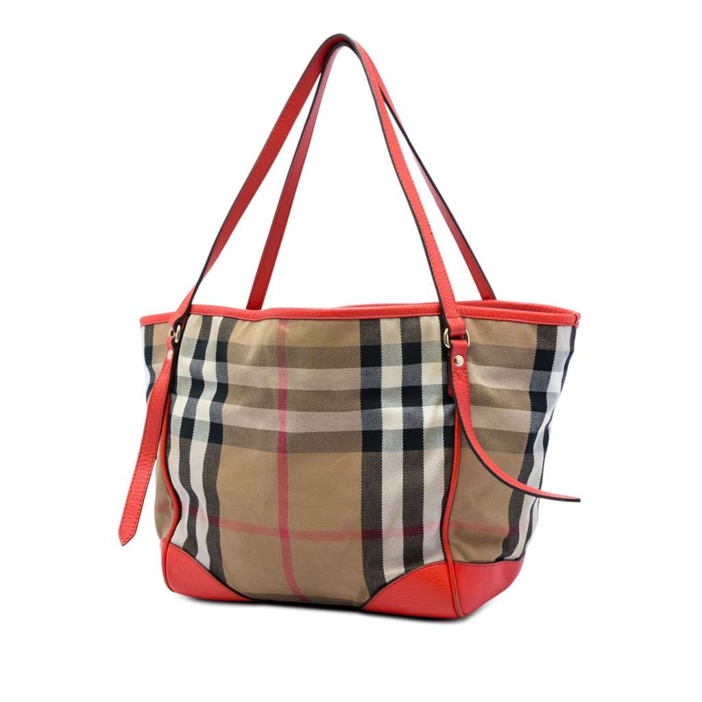 Burberry Small House Check Canvas Bridle Canterbury Tote Brown Very good - Back View