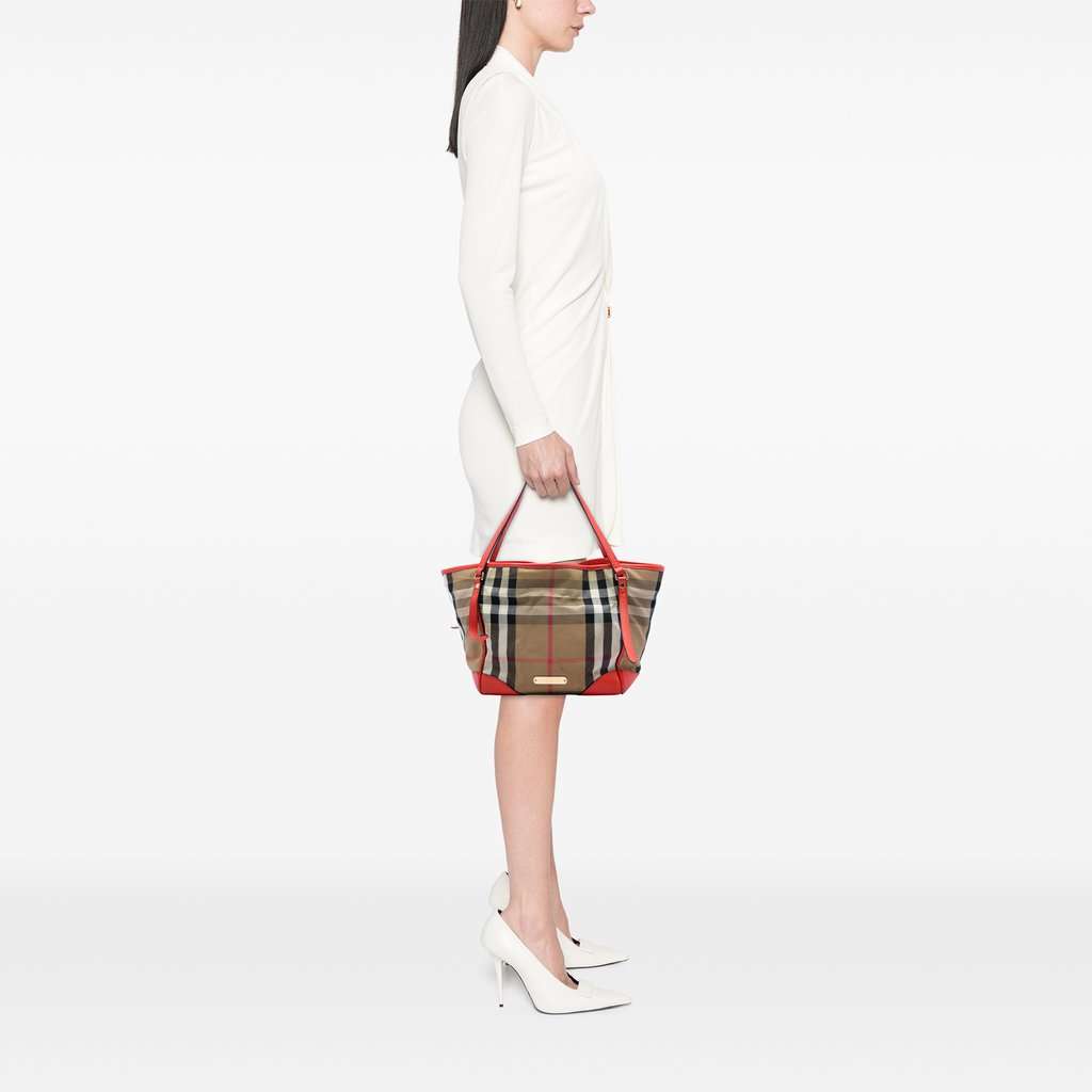 Burberry Small House Check Canvas Bridle Canterbury Tote Brown Very good - Box View