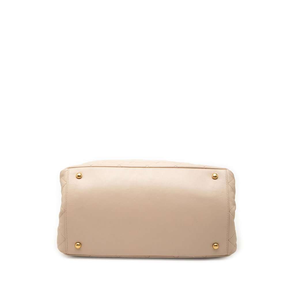 Chanel Small Quilted Calfskin In The Mix Satchel Beige Leather Very good condition - Inside View