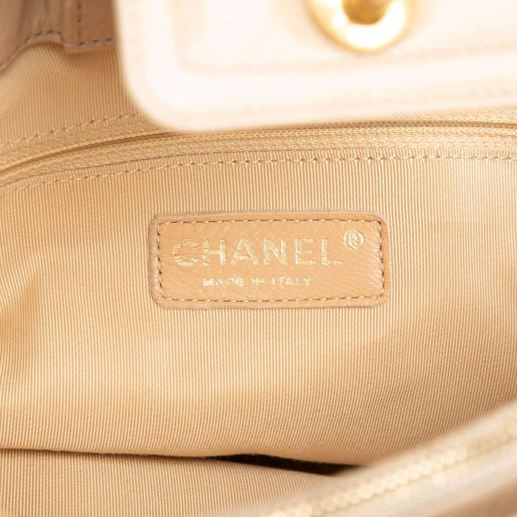 Chanel Small Quilted Calfskin In The Mix Satchel Beige Leather Very good condition - Box View