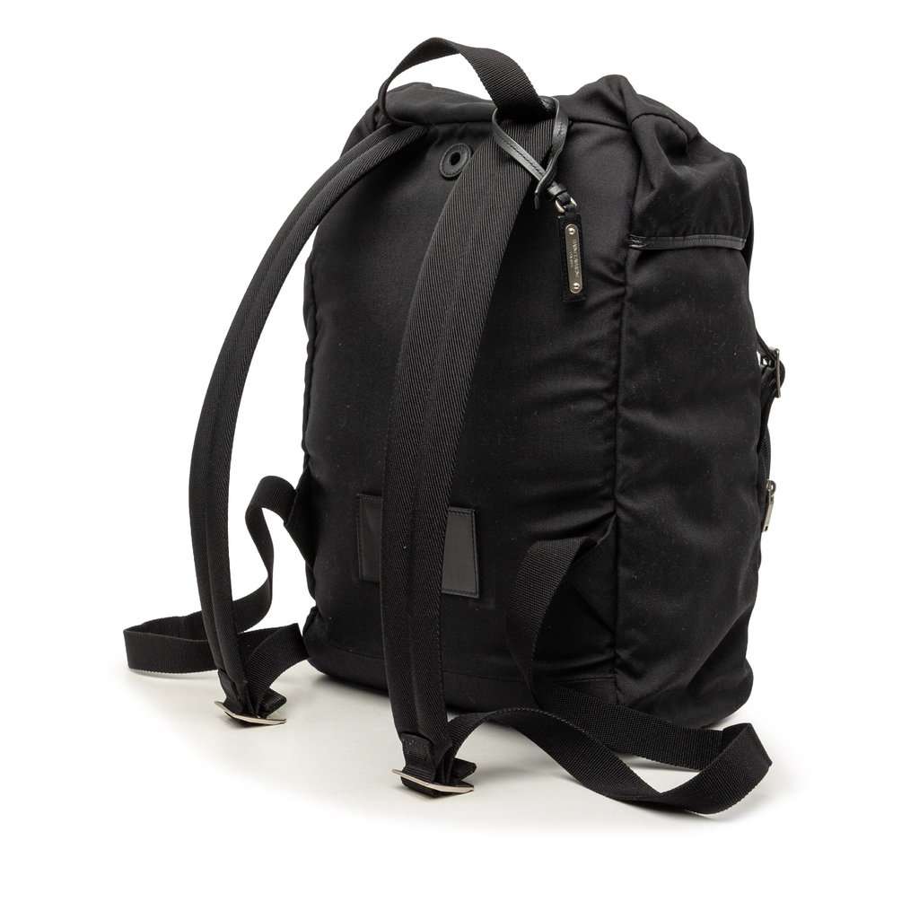 Saint Laurent Canvas Utilitarian Hunting Backpack Black Very good - Back View