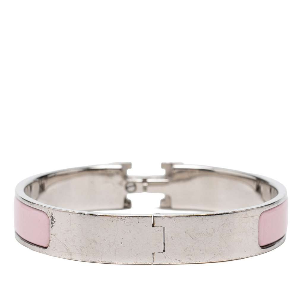 Hermès Narrow Enamel Clic H Bracelet PM Pink Very good condition - Inside View