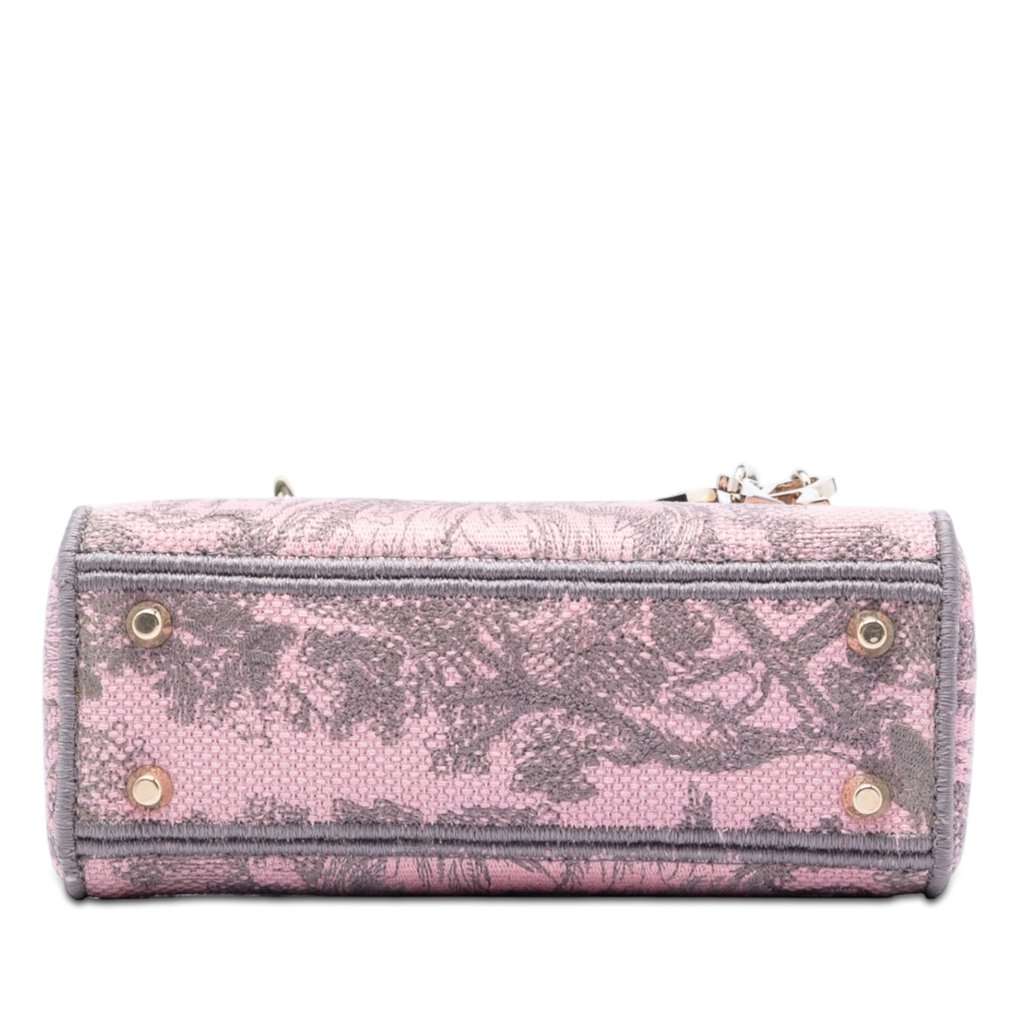 Dior Mini Embroidered Canvas Toile De Jouy Lady D Lite Pink Very good condition - Inside View