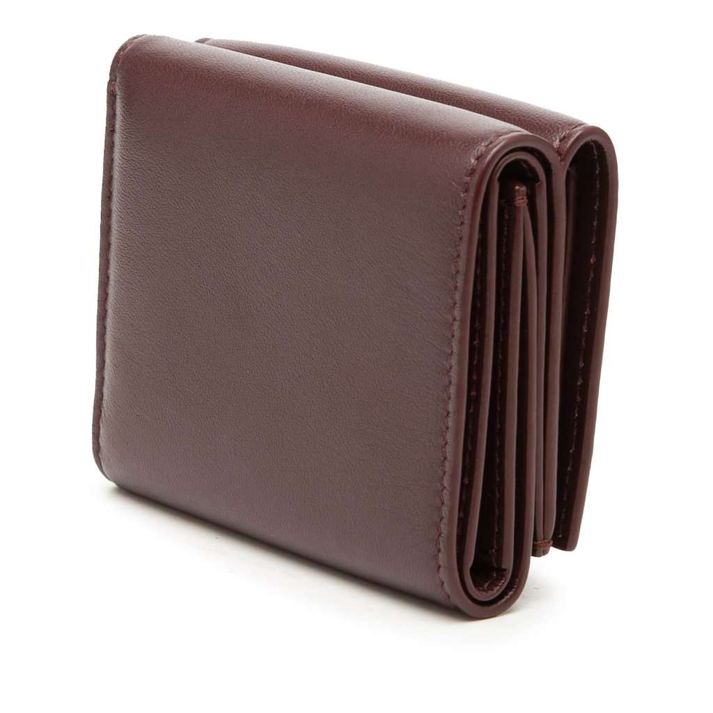 Loewe Leather Anagram Trifold Wallet Red Leather Very good condition - Back View