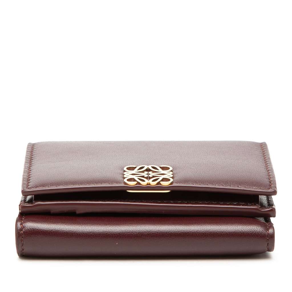Loewe Leather Anagram Trifold Wallet Red Leather Very good condition - Inside View