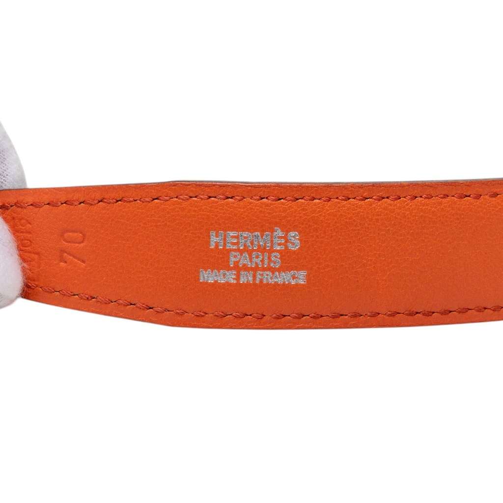 Hermès Box Calf Constance H Reversible Belt Orange Leather Very good - Box View