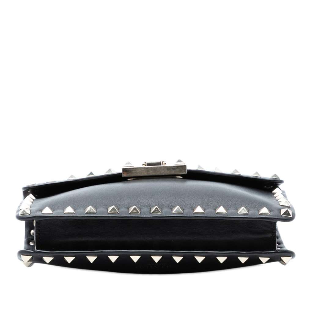 Valentino Small Leather Rockstud Flap Crossbody Black Leather Very good condition - Inside View