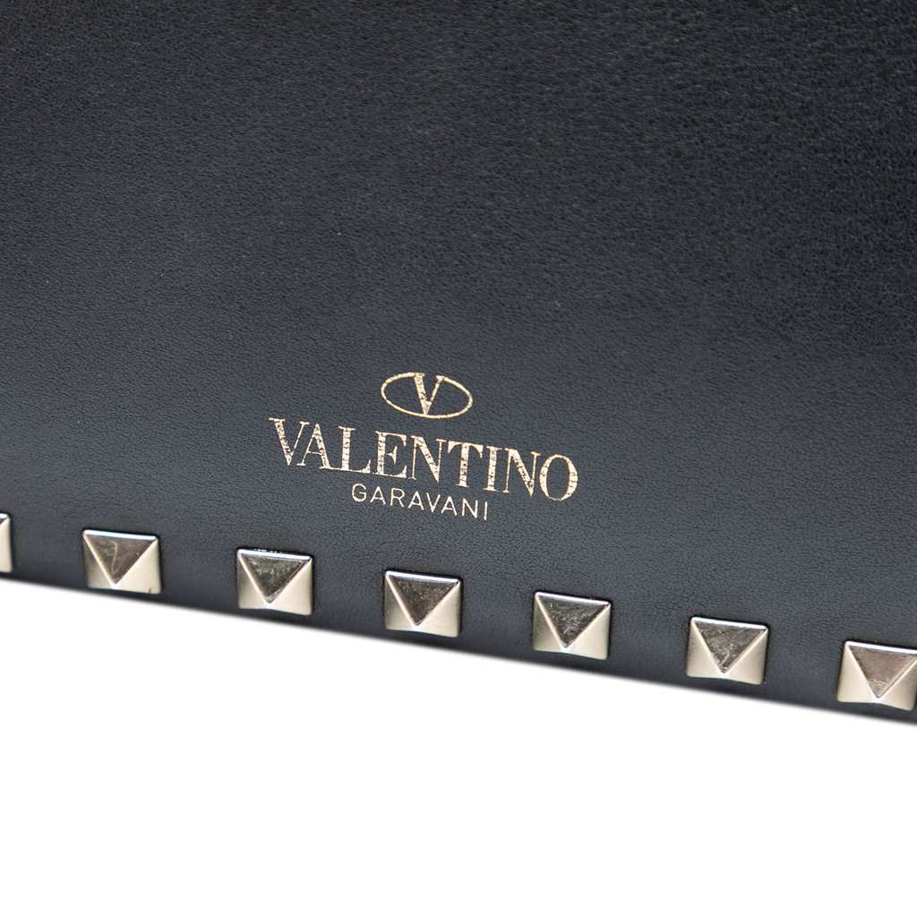Valentino Small Leather Rockstud Flap Crossbody Black Leather Very good condition - Box View