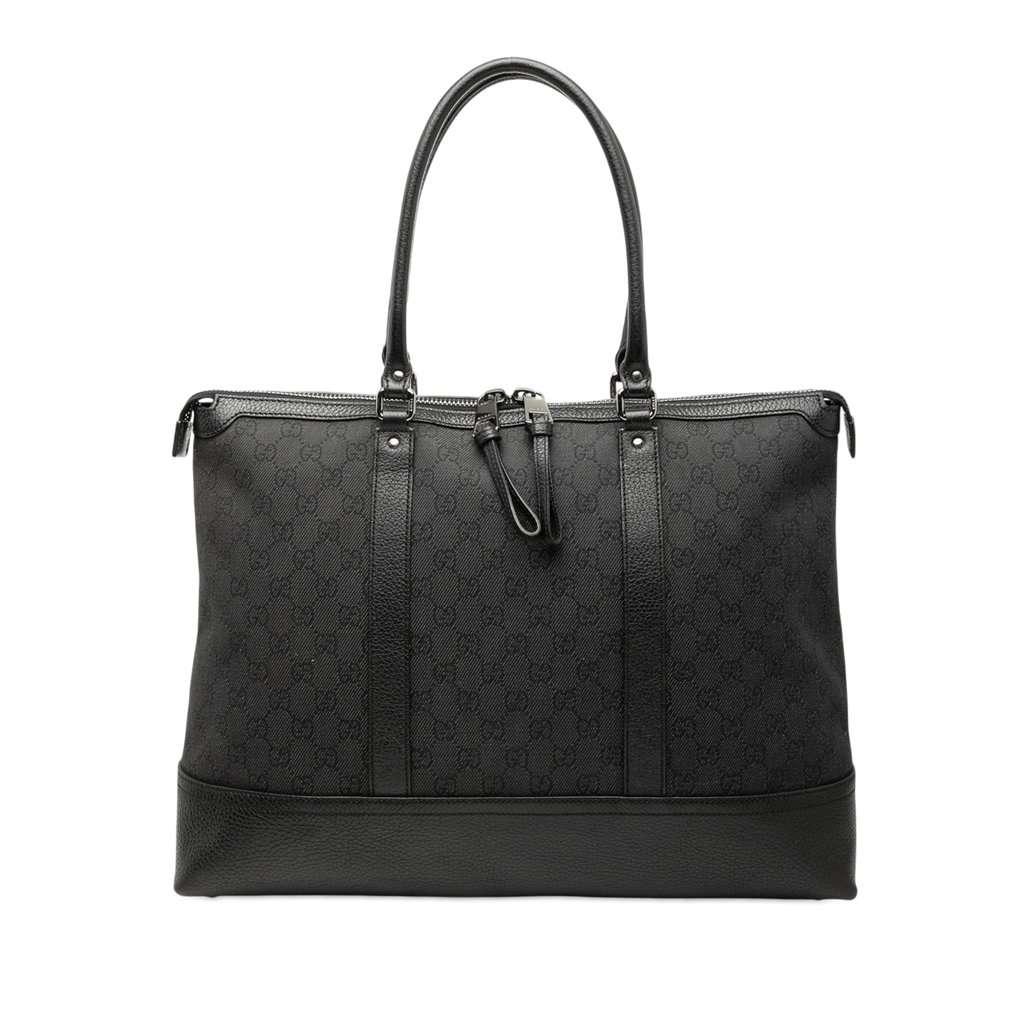 Gucci GG Denim Tote Black Very good condition - Front View