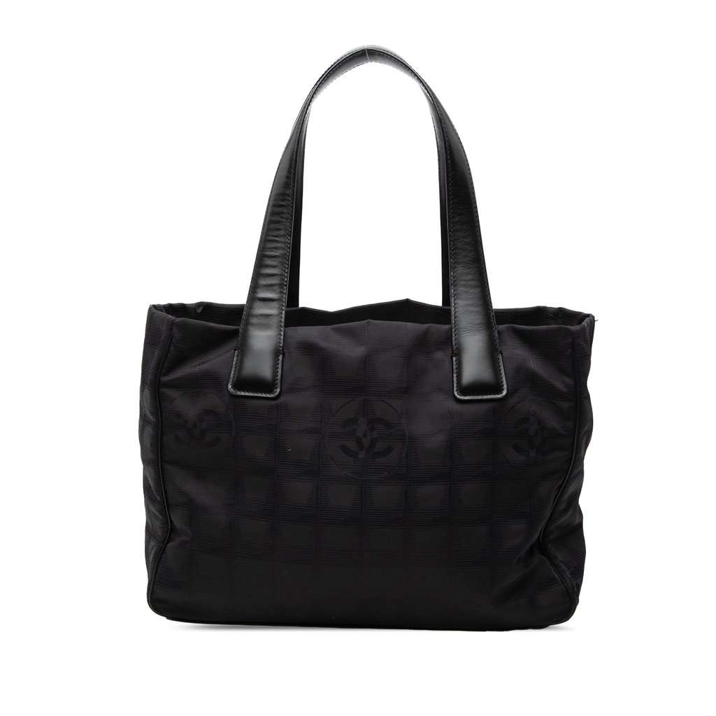 Chanel New Travel Line Nylon Tote Black Very good - Front View