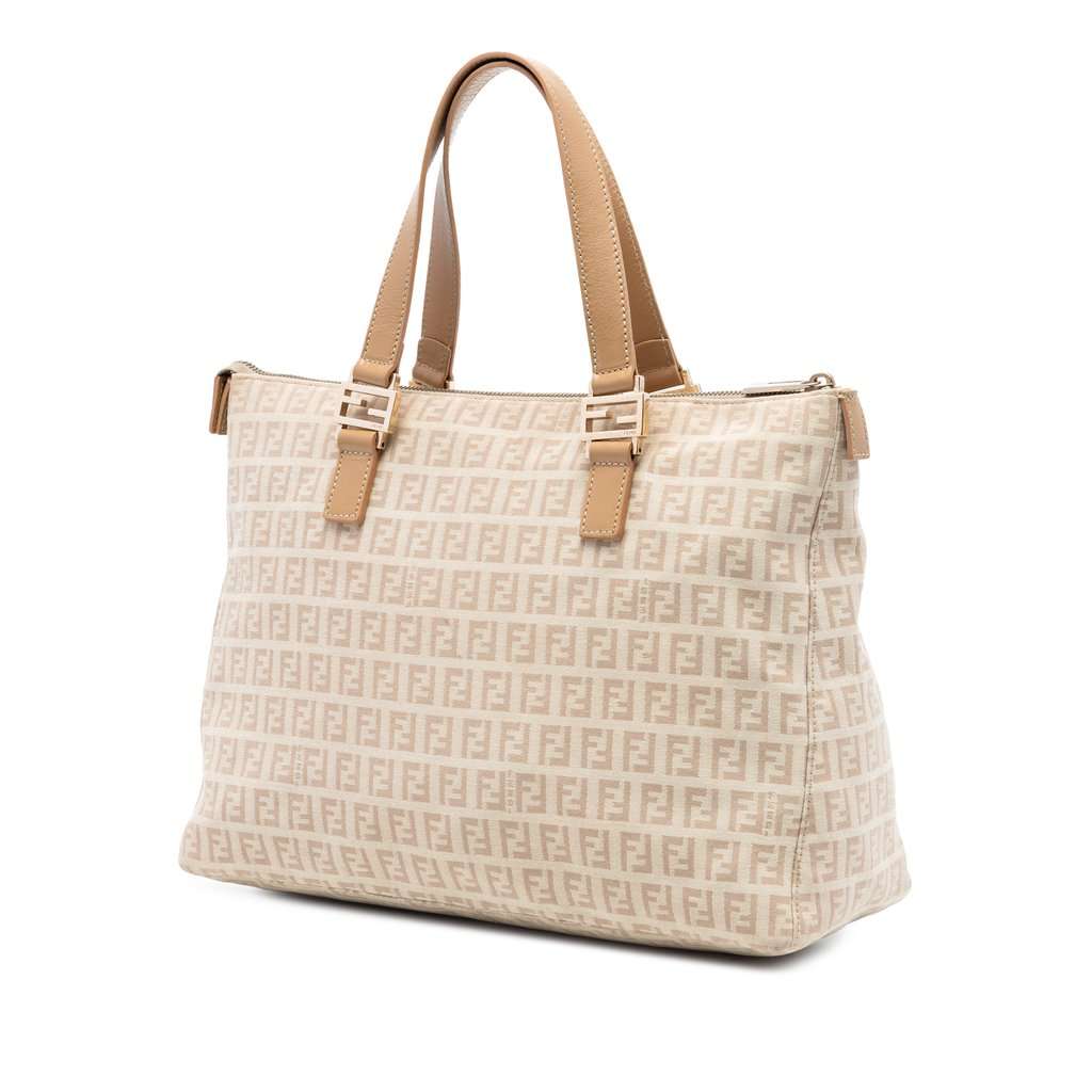 Fendi Zucchino Canvas Tote Beige Very good - Back View