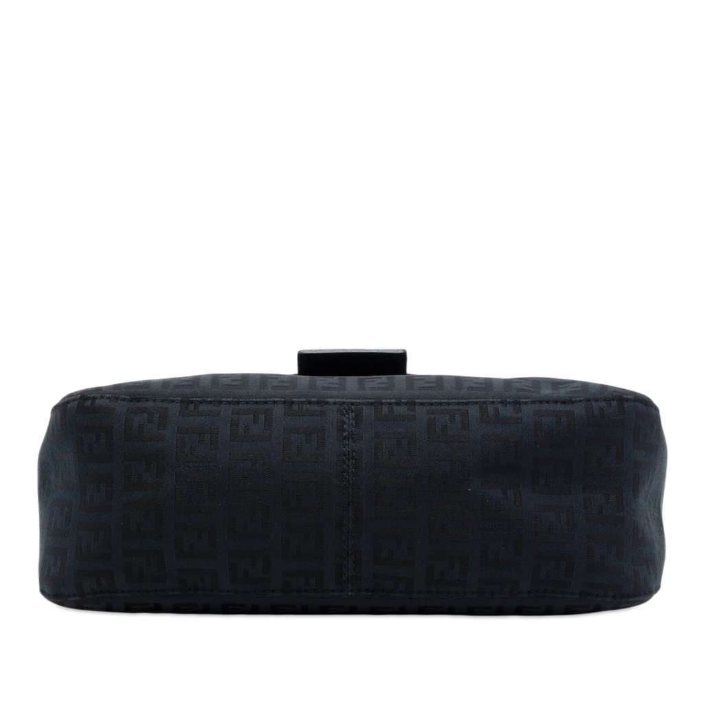 Fendi Zucchino Canvas Double Flap Shoulder Bag Blue Very good - Inside View