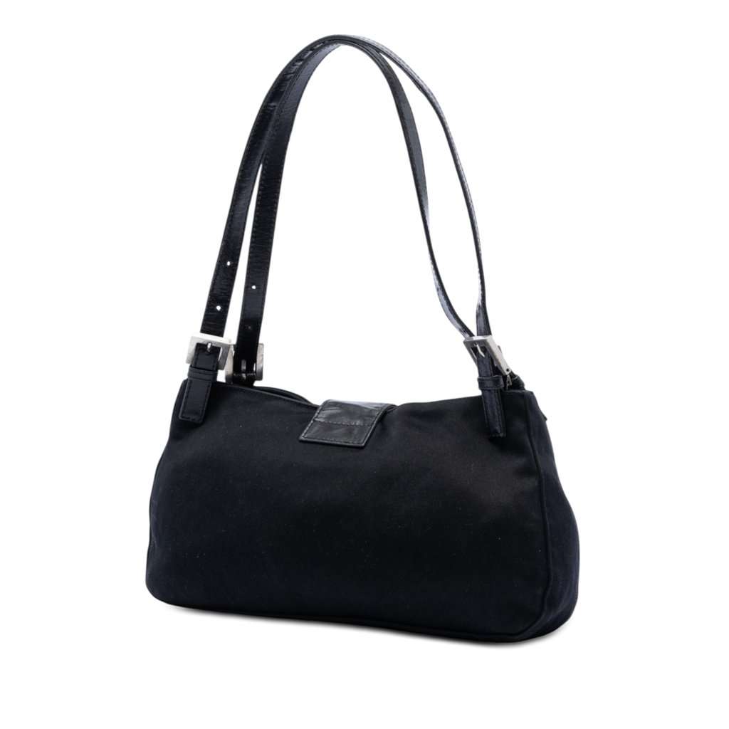 Fendi Cotton FF Shoulder Bag Black Very good condition - Back View