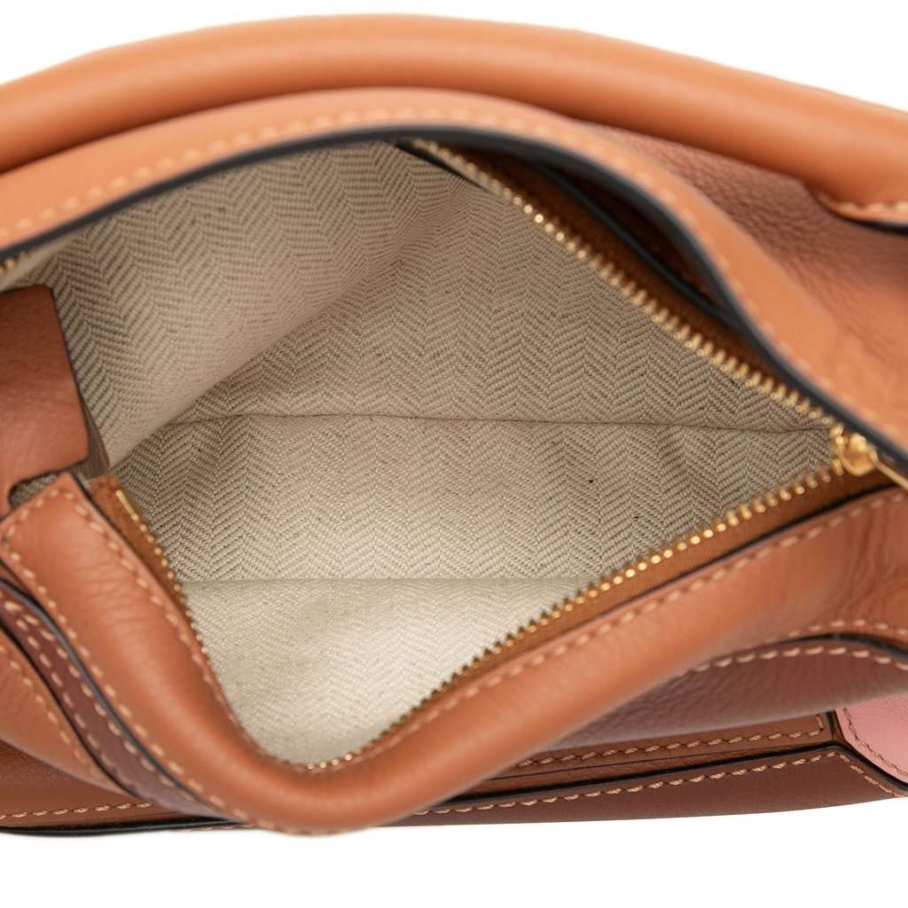 LOEWE Mini Tricolor Calfskin Puzzle Satchel Brown Leather Very good - Model View