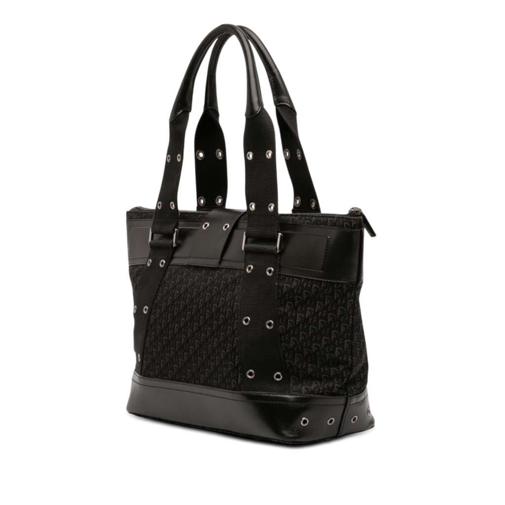 Dior Diorissimo Trotter Canvas Street Chic Columbus Tote Black Good - Back View