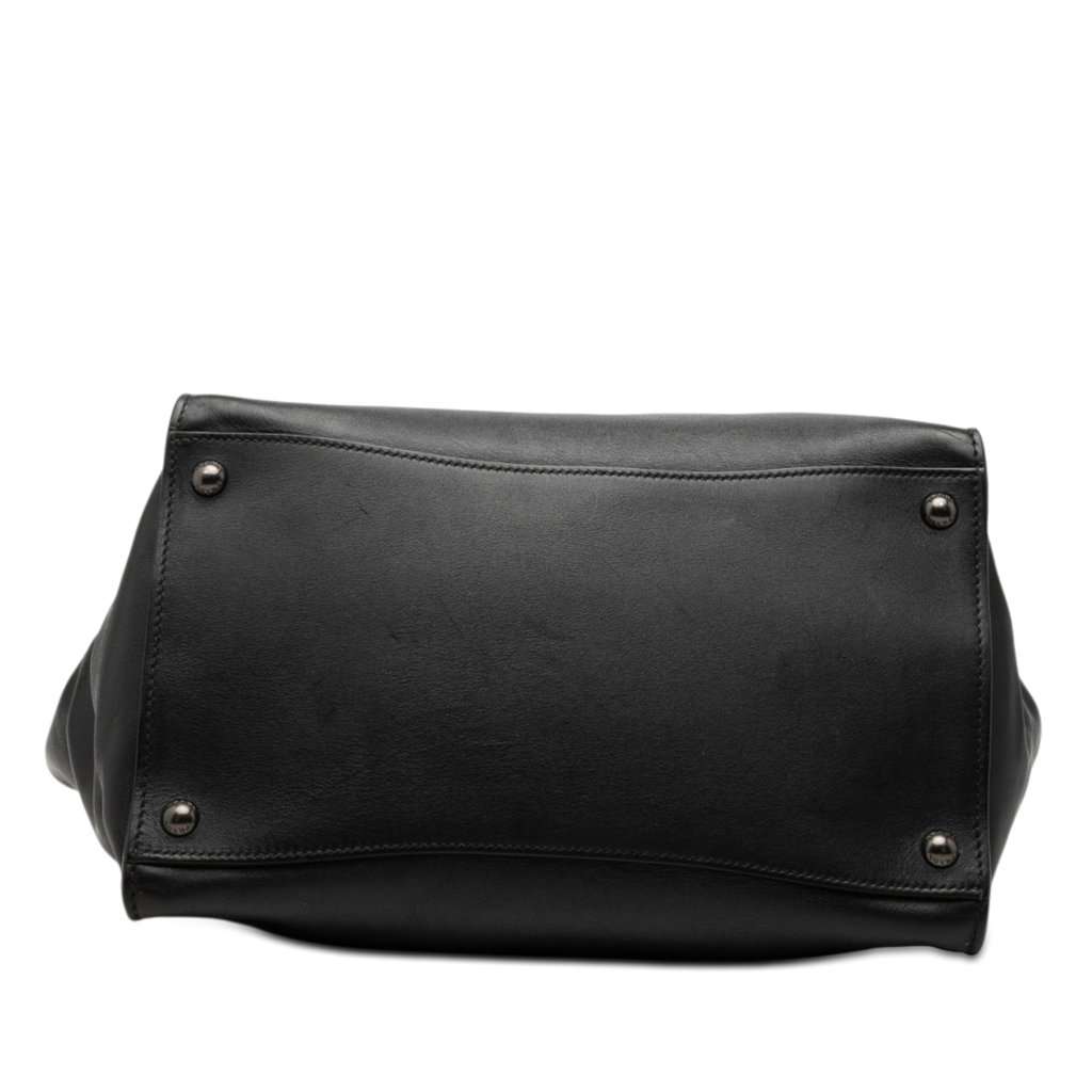 Prada Glace Calf Twin Pocket Double Handle Satchel Black Leather Good condition - Inside View
