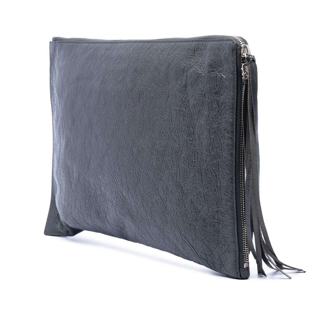 Balenciaga Lambskin Motocross Classic Zip Around Flat Clutch MultiColor Leather Very good - Back View