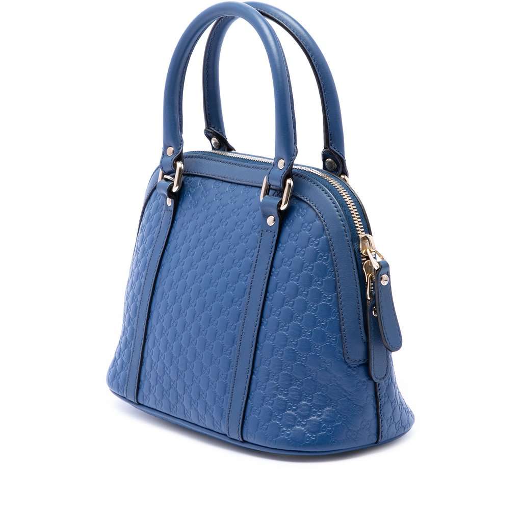 Gucci Mini Microguccissima Dome Satchel Blue Leather Very good - Back View