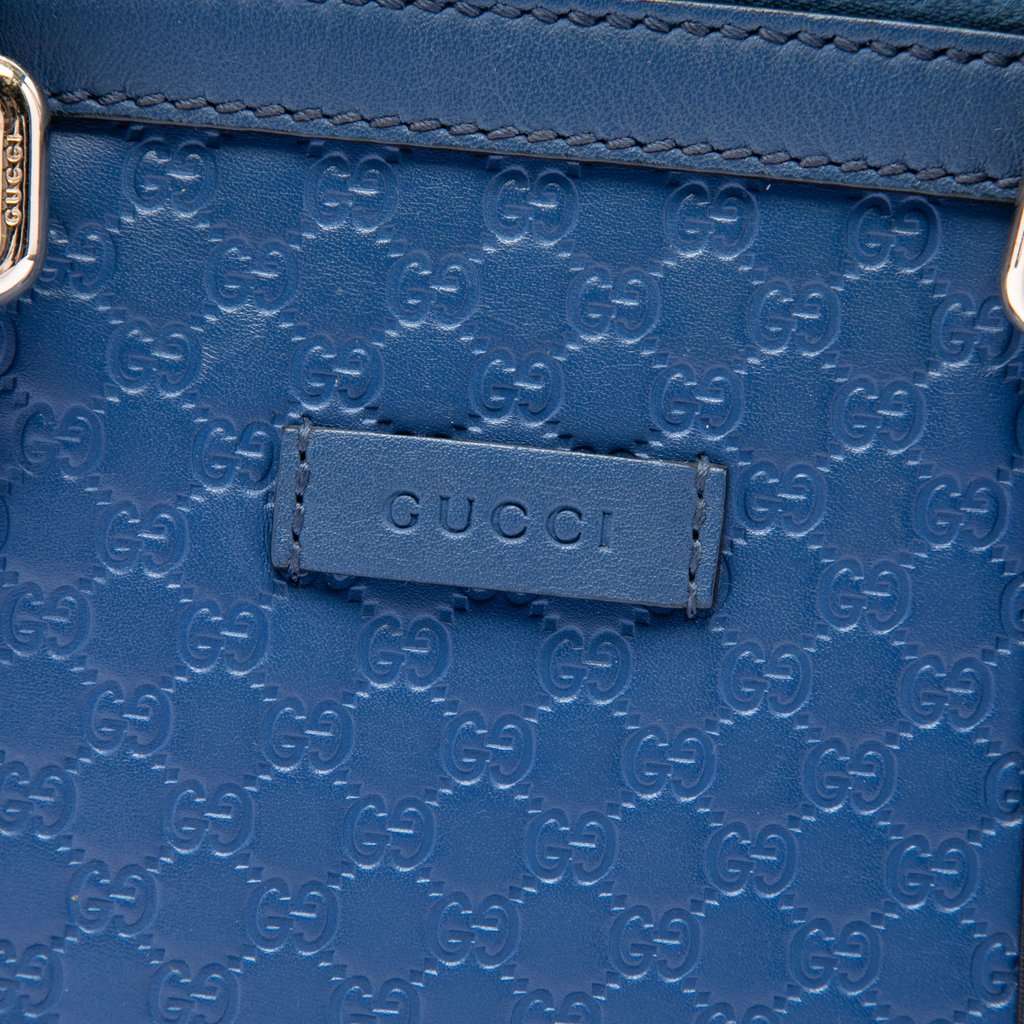 Gucci Mini Microguccissima Dome Satchel Blue Leather Very good - Box View