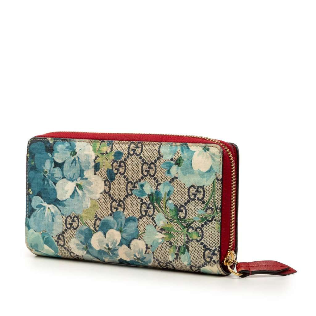Gucci GG Supreme Blooms Zip Around Continental Wallet Beige Very good - Back View