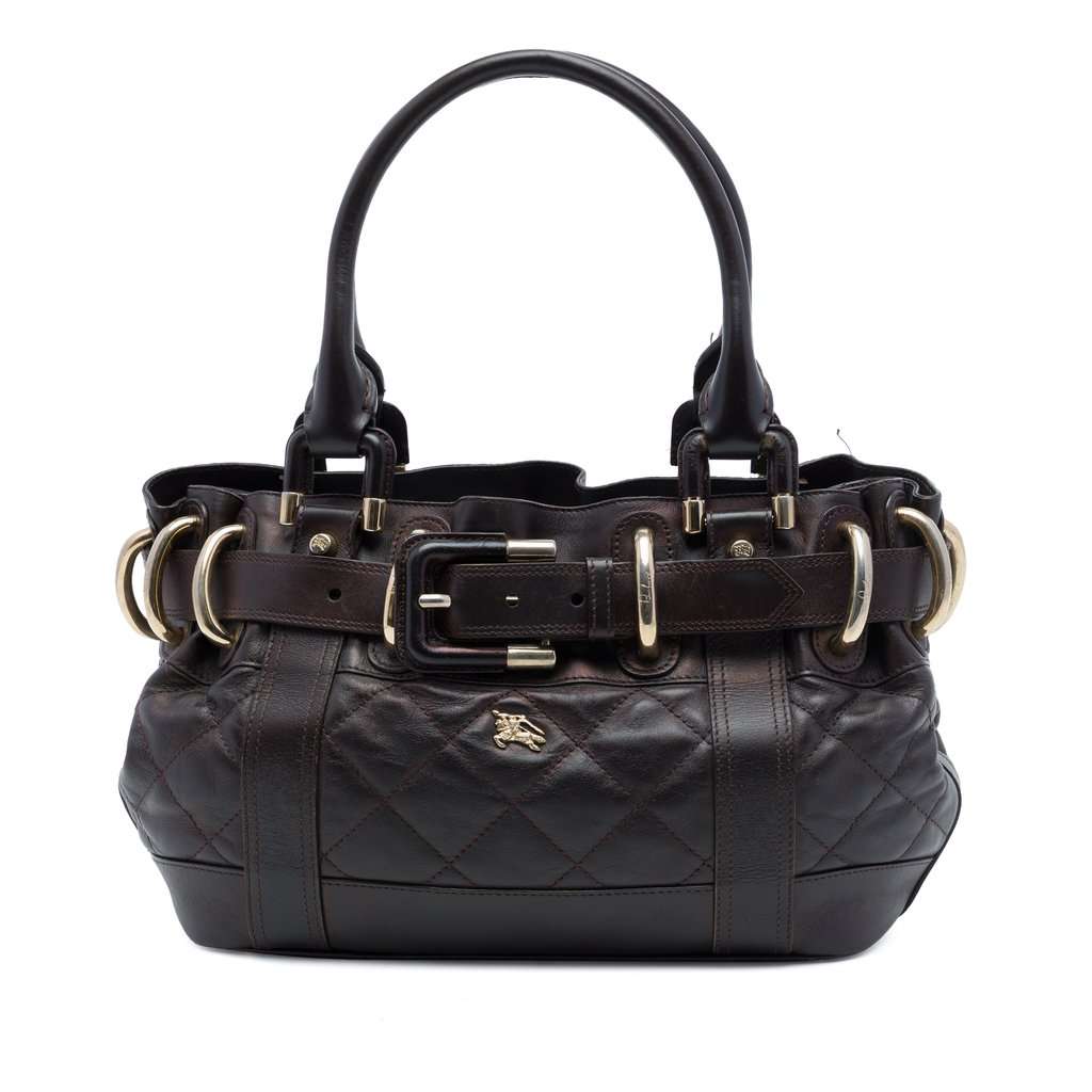 Burberry Baby Quilted Leather Beaton Handbag Brown Leather Very good condition - Front View