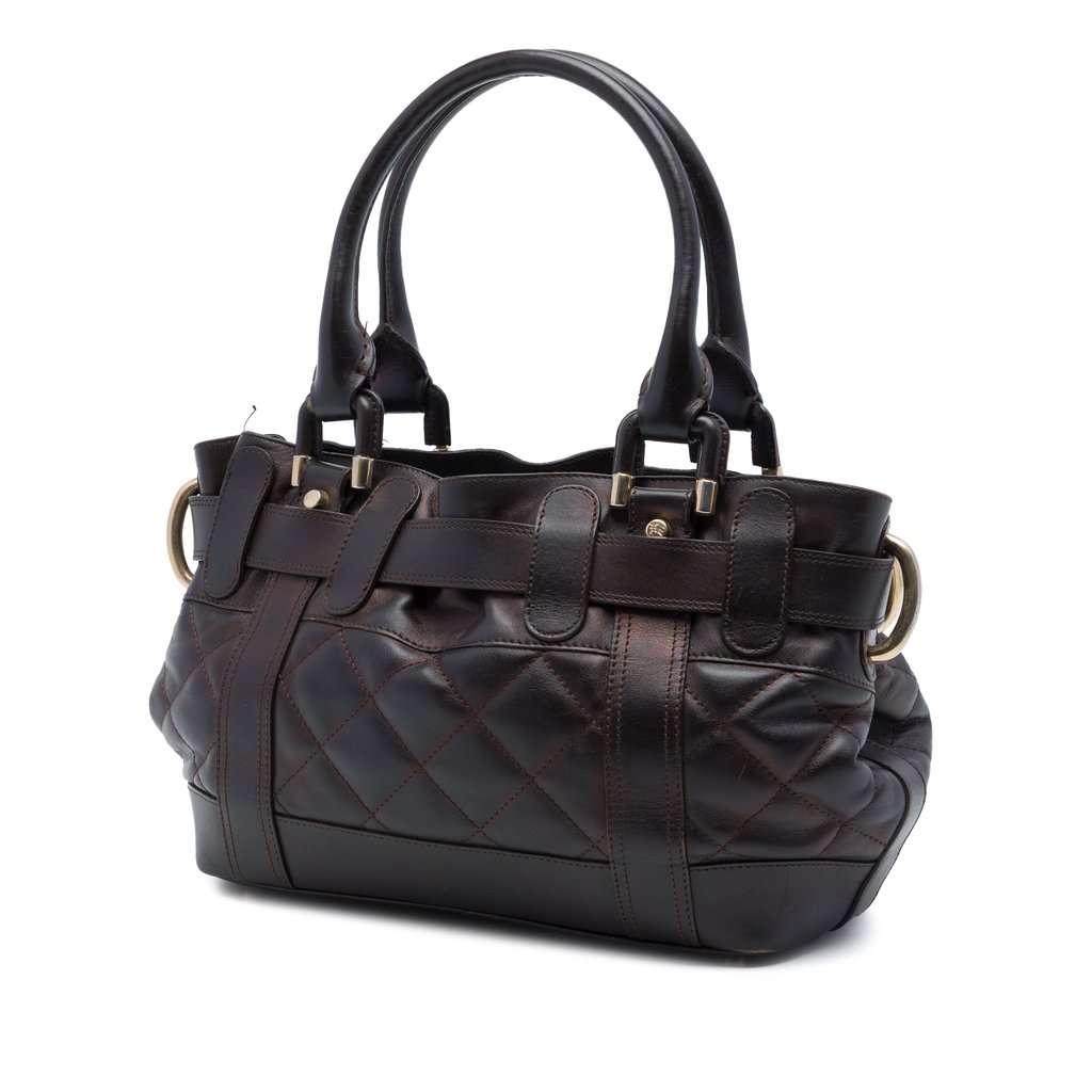 Burberry Baby Quilted Leather Beaton Handbag Brown Leather Very good condition - Back View