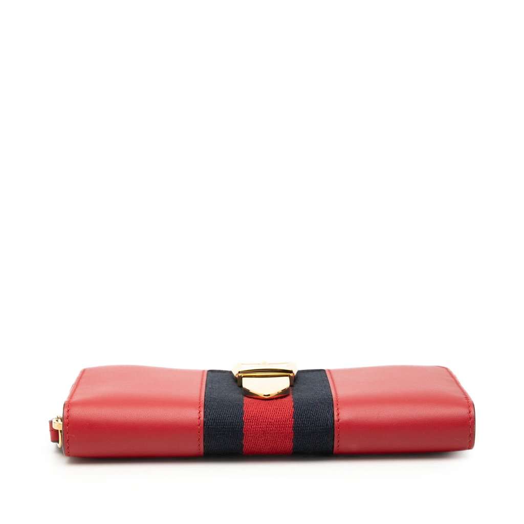 Gucci Calfskin Sylvie Zip Around Wallet Red Leather Very good condition - Inside View
