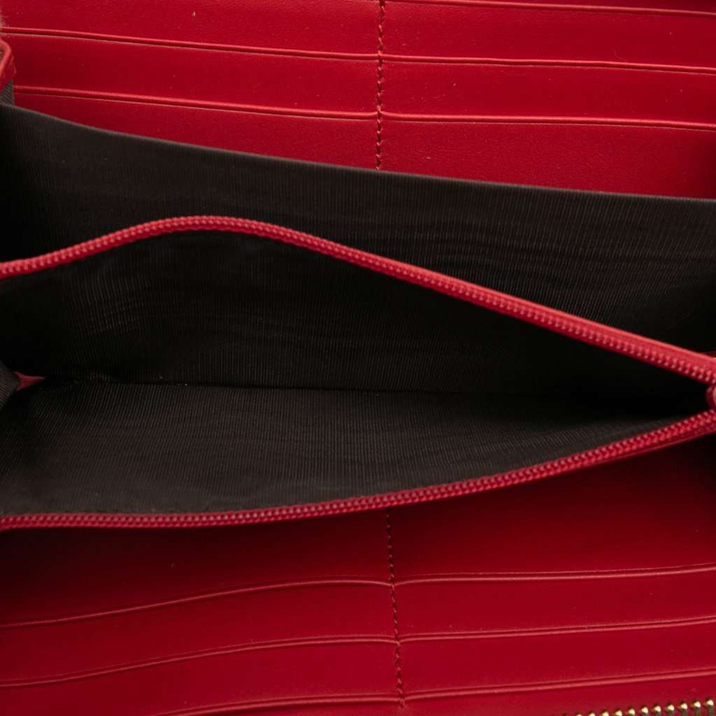 Gucci Calfskin Sylvie Zip Around Wallet Red Leather Very good condition - Model View