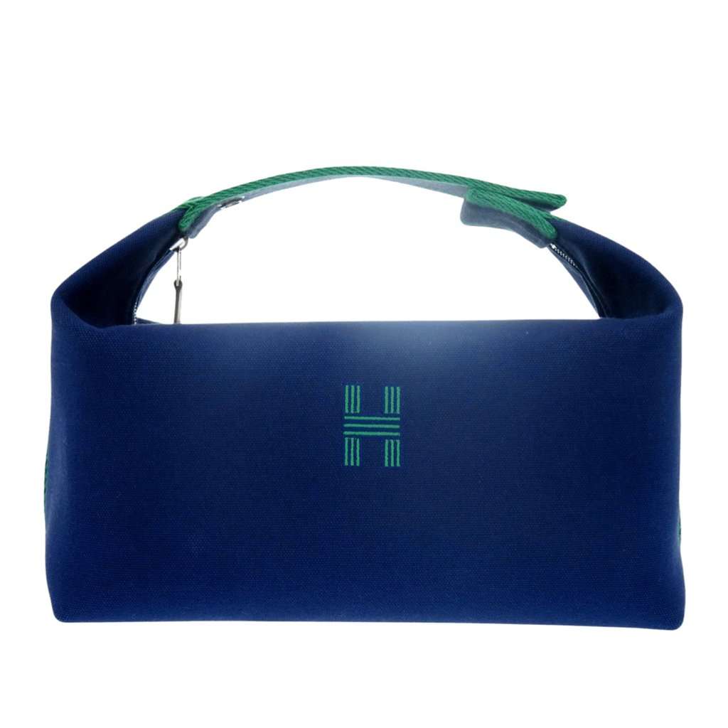 Hermès Small Toile Bride A Brac Case Blue Very good condition - Front View