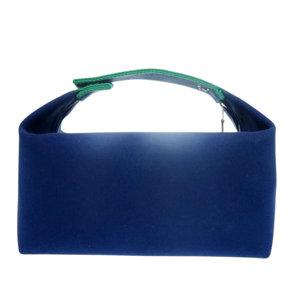 Hermès Small Toile Bride A Brac Case Blue Very good condition - Back View