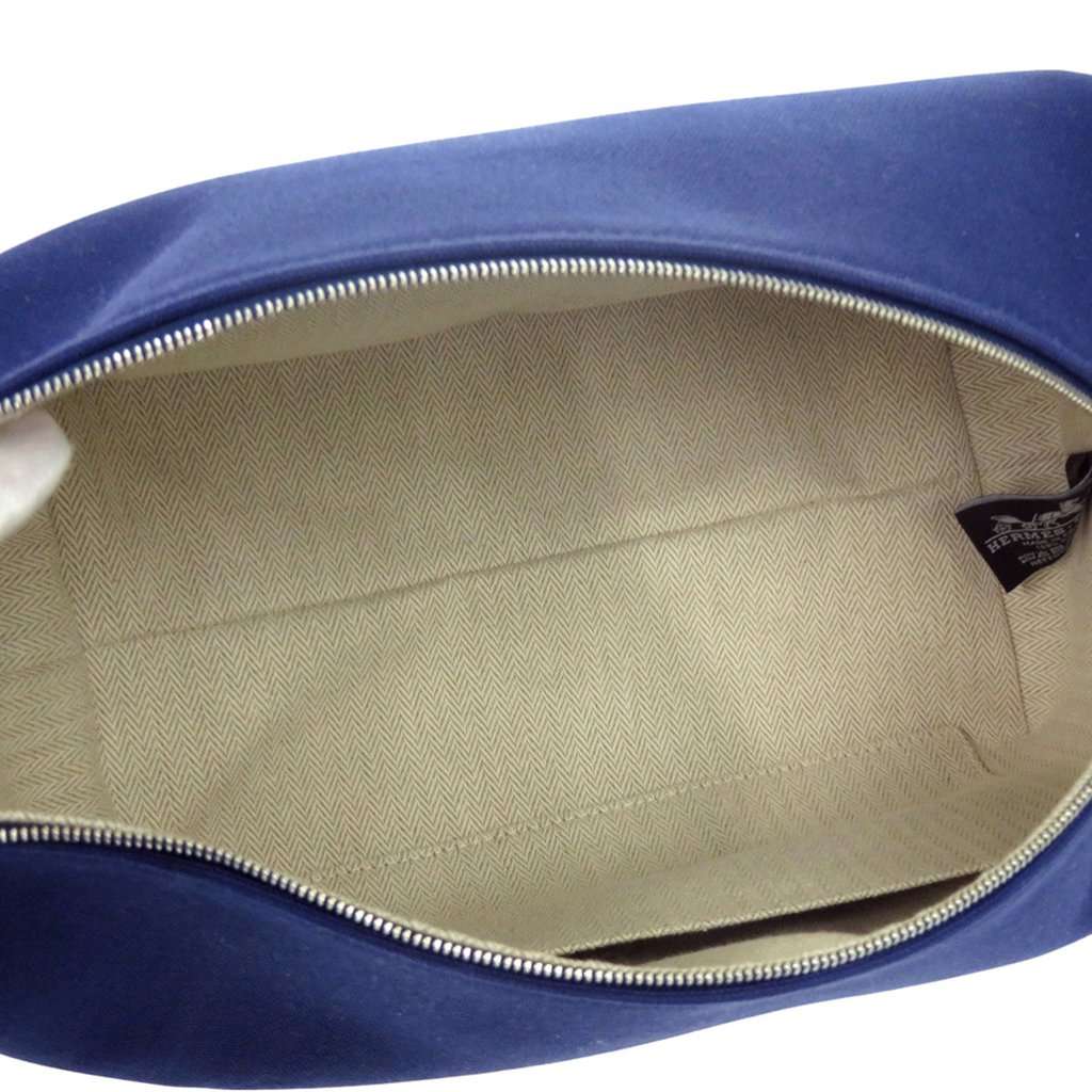 Hermès Small Toile Bride A Brac Case Blue Very good condition - Model View