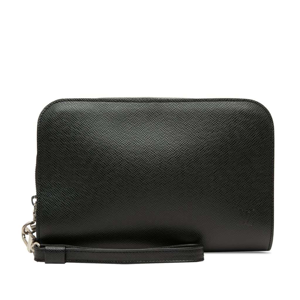 Louis Vuitton Taiga Pochette Baikal Black Leather Very good - Front View