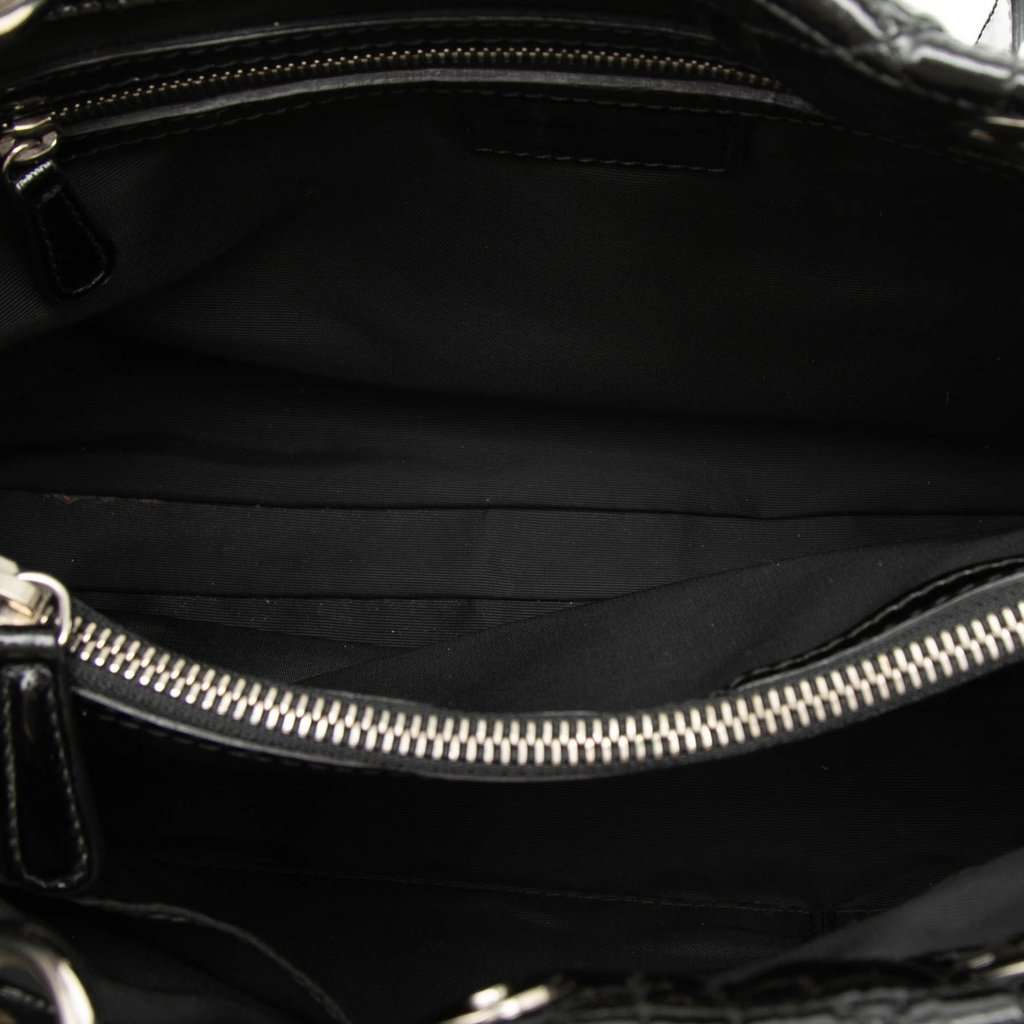 Dior Small Patent Cannage Soft Zipped Shopping Tote Black Leather Good condition - Model View